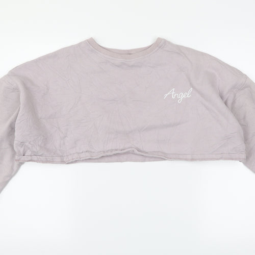 Motel Womens Purple   Pullover Sweatshirt Size S  - angel cropped