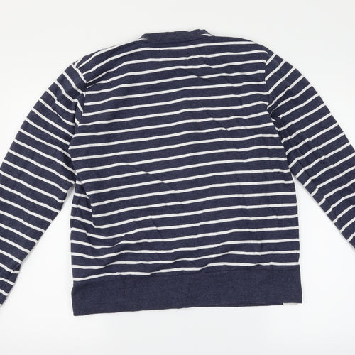 Cedar Wood State Mens Blue Striped  Pullover Sweatshirt Size L
