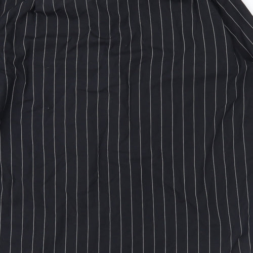 Cedar Wood State Mens Black Striped   Button-Up Size 15.5
