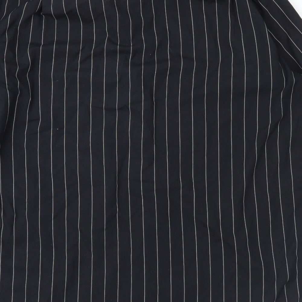 Cedar Wood State Mens Black Striped   Button-Up Size 15.5