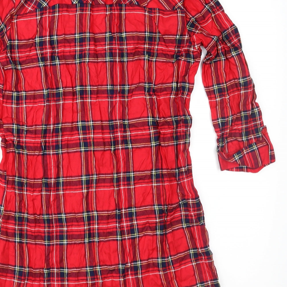 Love To Lounge Womens Red Plaid   Nightshirt Size M