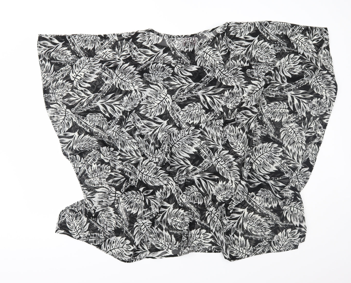 Adore Womens Black Floral Chiffon Basic Blouse Size M