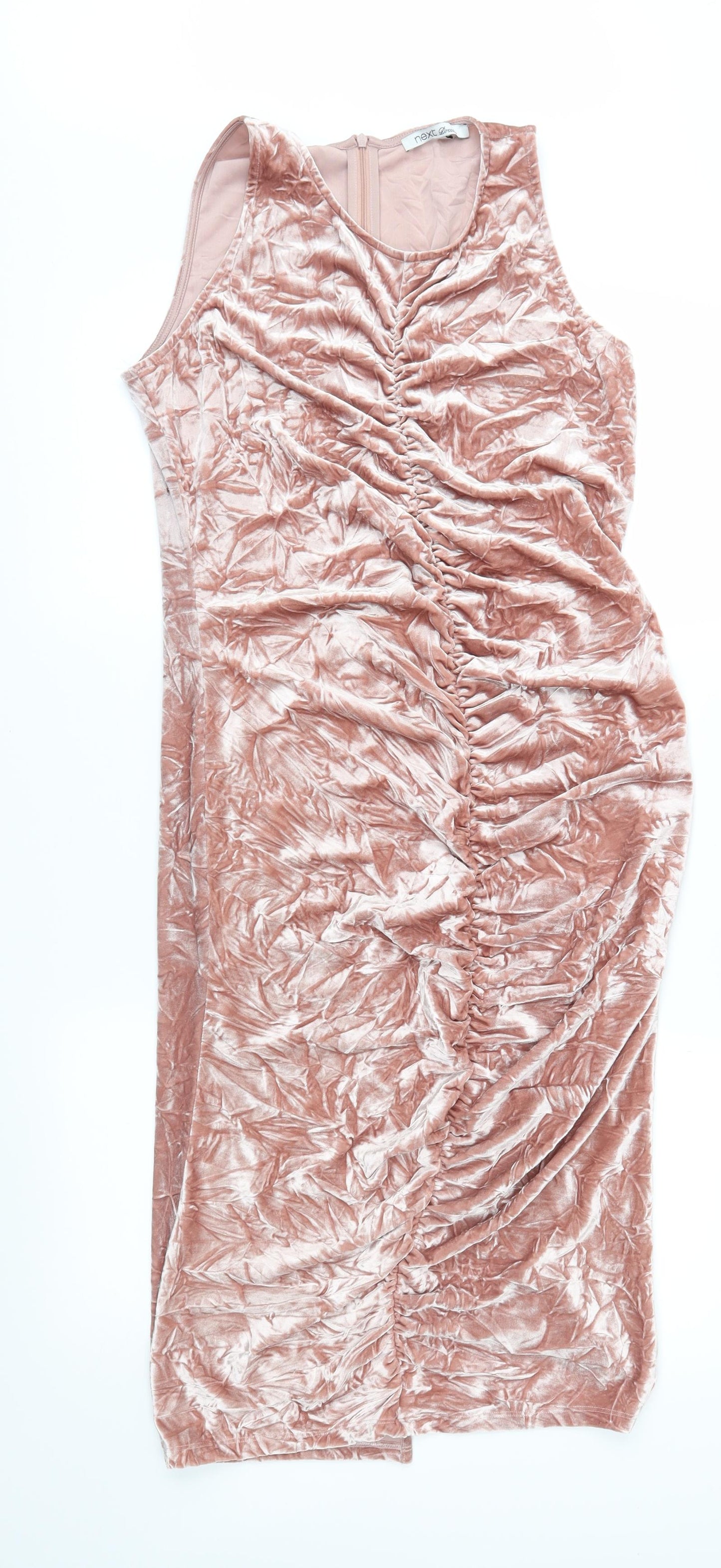 NEXT Womens Pink  Velour Sheath  Size 14