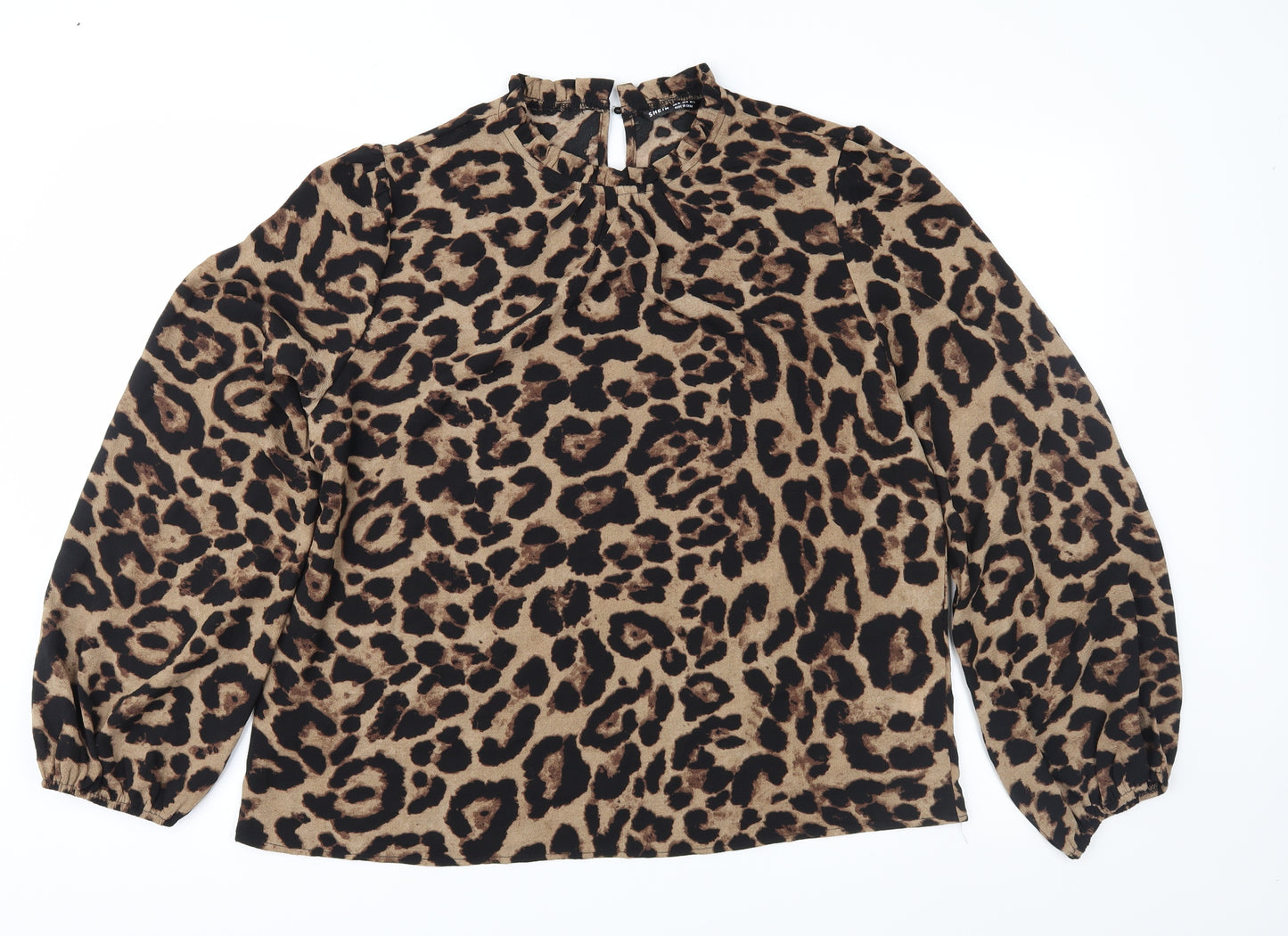 SheIn Womens Brown Animal Print  Basic Blouse Size 16