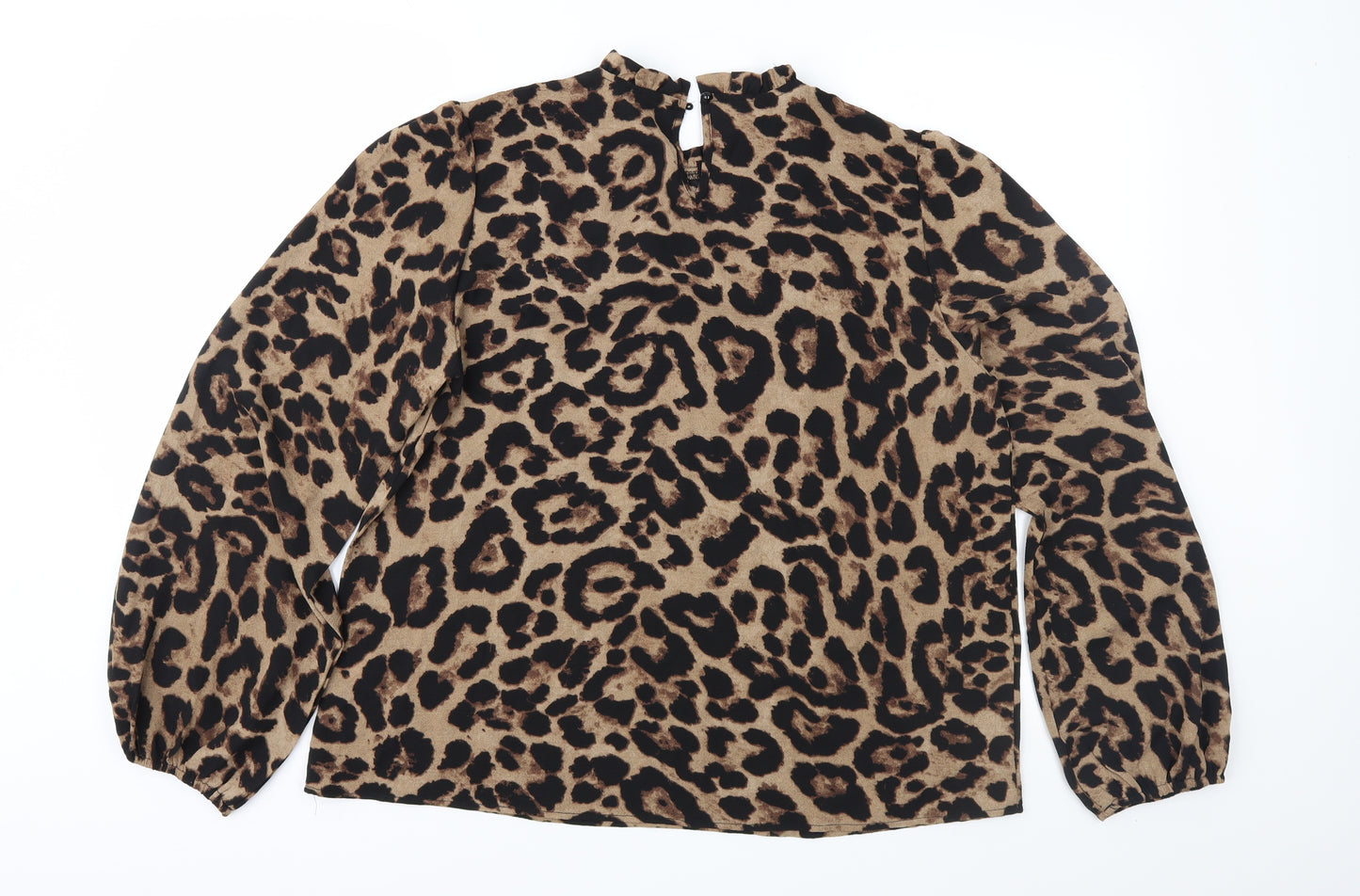 SheIn Womens Brown Animal Print  Basic Blouse Size 16