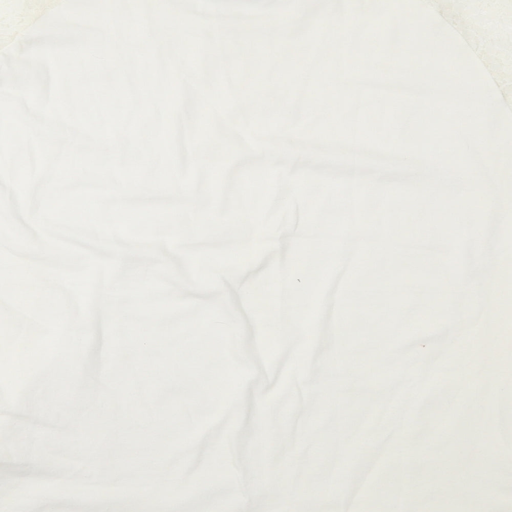 Be You Womens Ivory  Jersey Basic T-Shirt Size 12