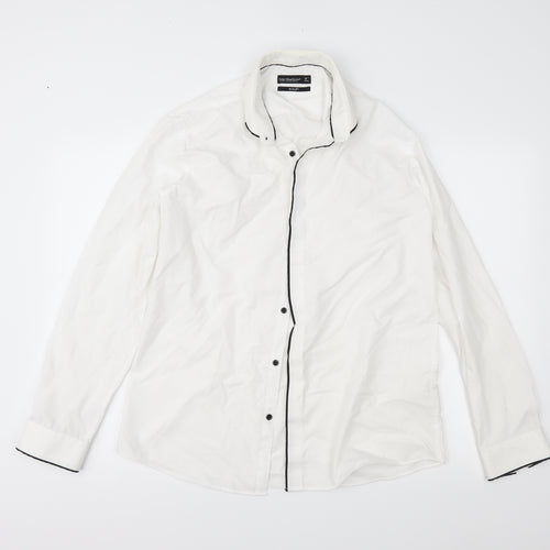 cedr Mens White    Button-Up Size 16