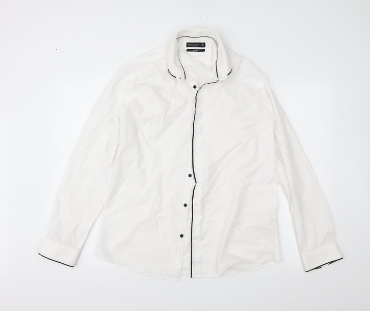 cedr Mens White    Button-Up Size 16