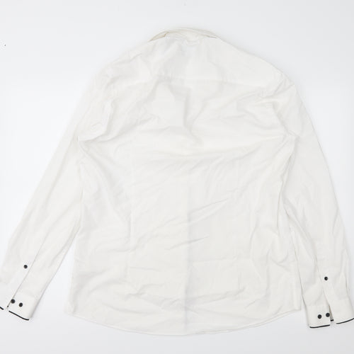 cedr Mens White    Button-Up Size 16