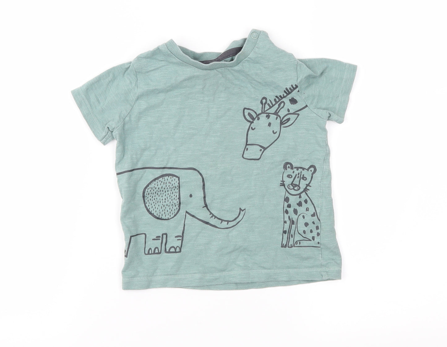F&F Baby Green Geometric Jersey Basic T-Shirt Size 18-24 Months
