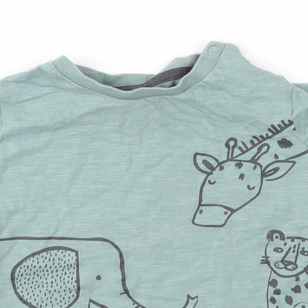F&F Baby Green Geometric Jersey Basic T-Shirt Size 18-24 Months
