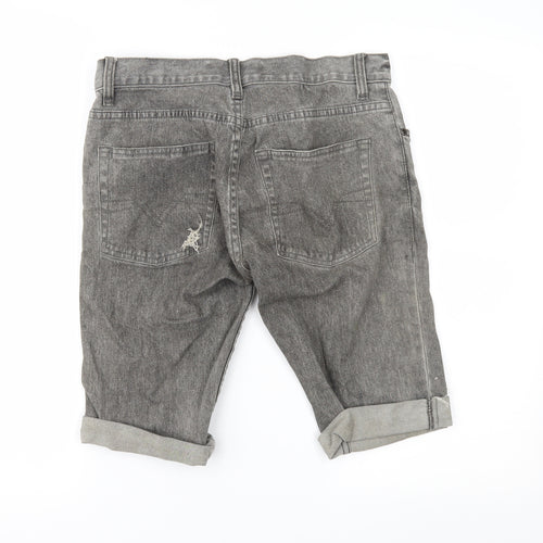Topman Mens Grey  Denim Chino Shorts Size 30 in
