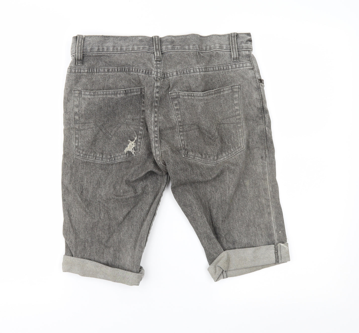 Topman Mens Grey  Denim Chino Shorts Size 30 in