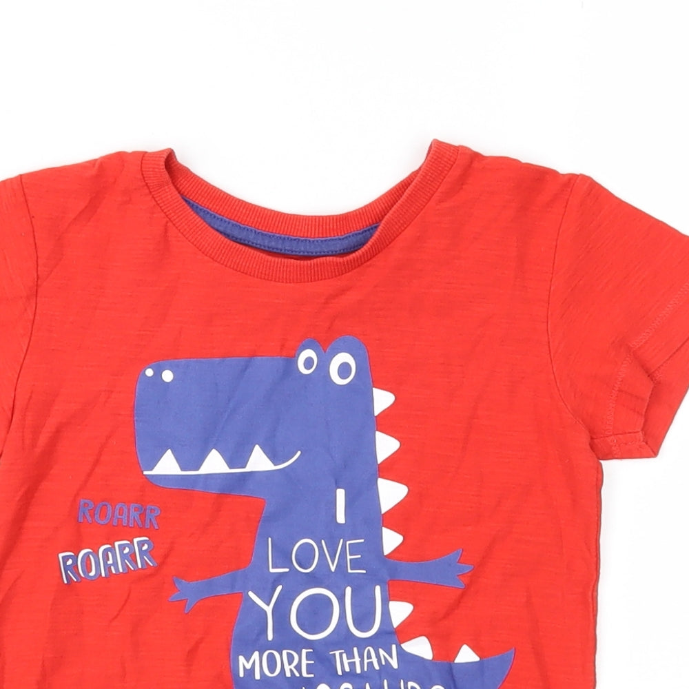 Matalan Boys Red  Jersey Basic T-Shirt Size 3-4 Years