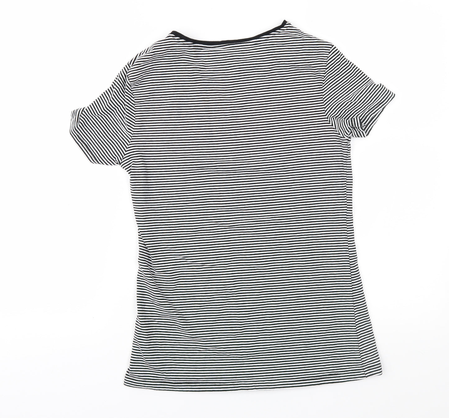 Primark Womens Black Striped Jersey Basic T-Shirt Size S