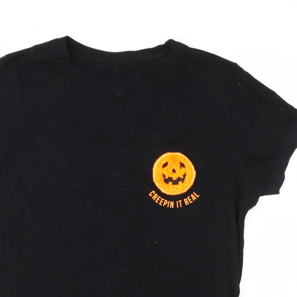 Atmosphere Womens Black  Jersey Basic T-Shirt Size 12  - Pumpkin
