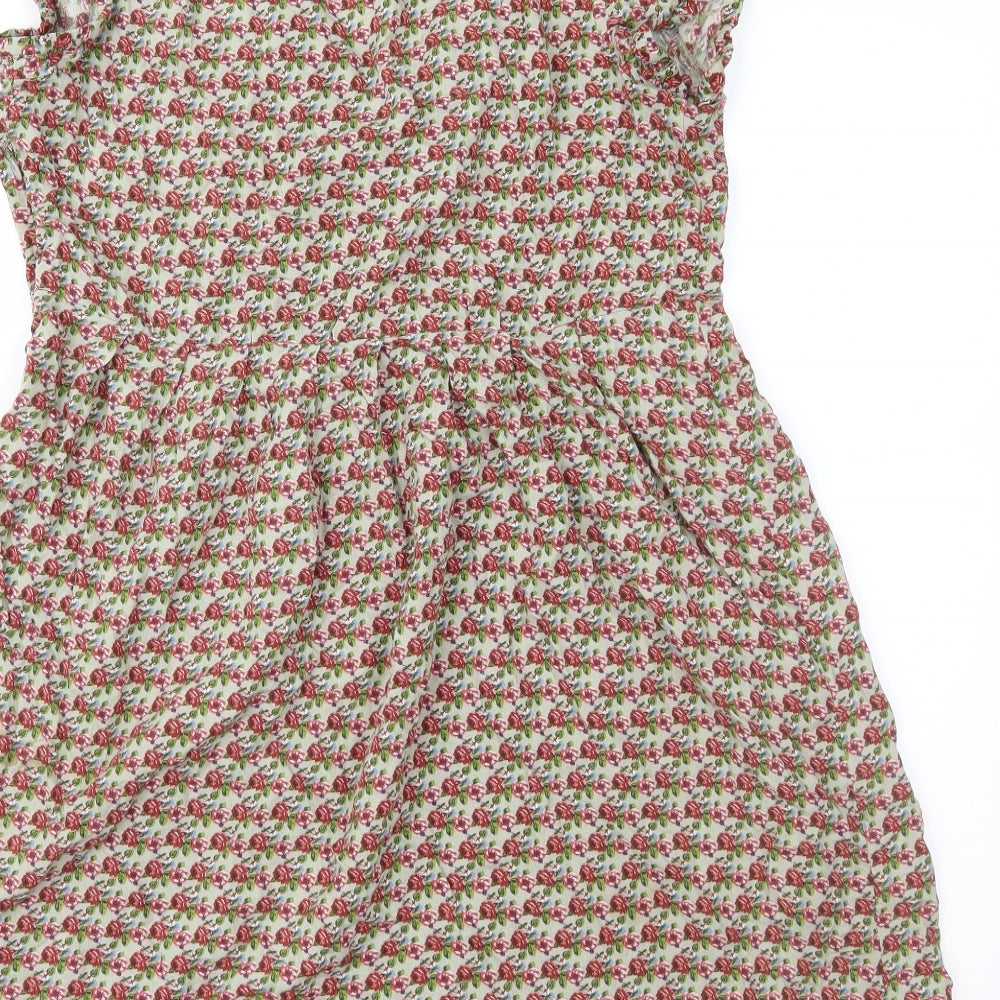 Zara Womens Green Floral  Fit & Flare  Size L