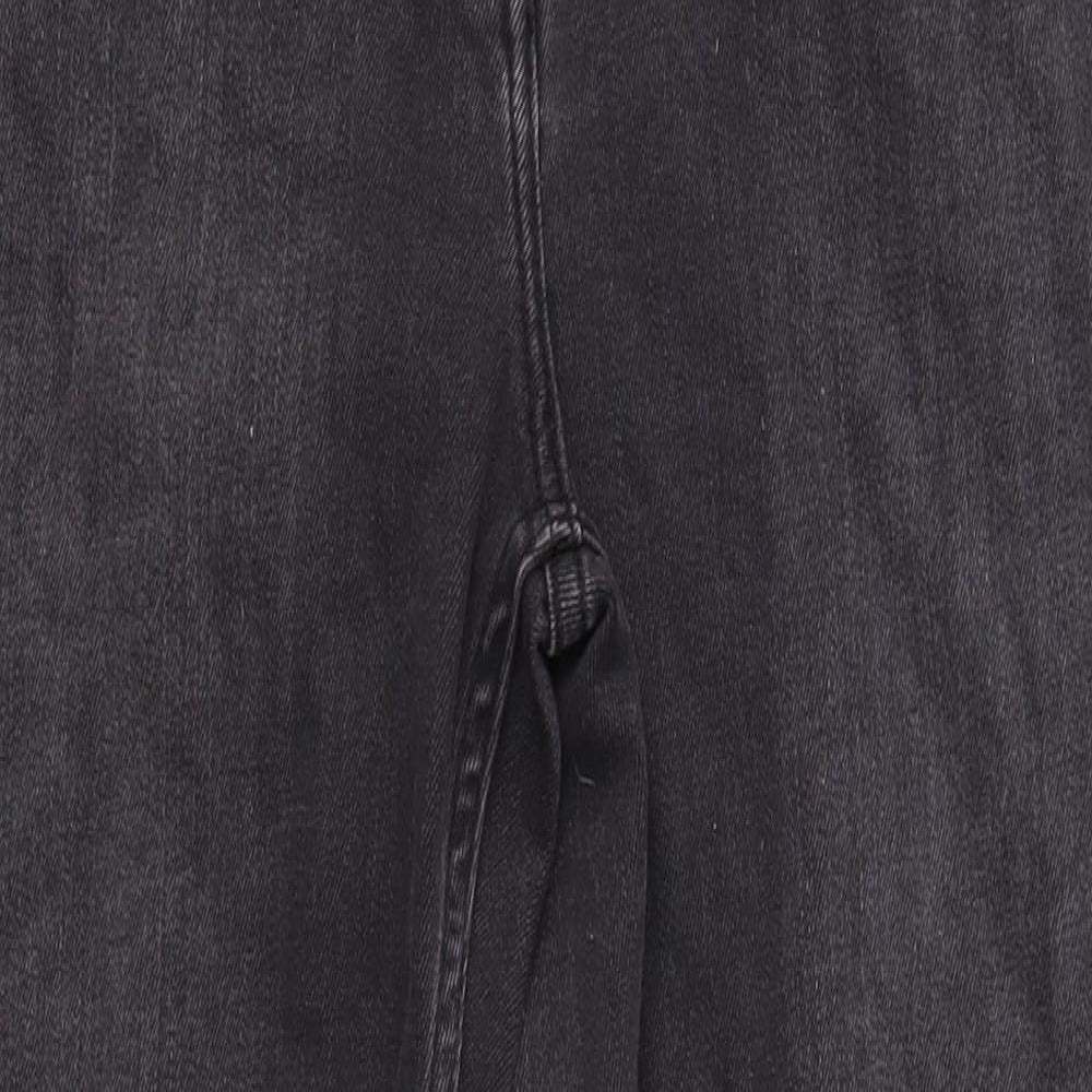 Marks and Spencer Womens Grey  Denim Straight Jeans Size 12 L29 in - Short leg