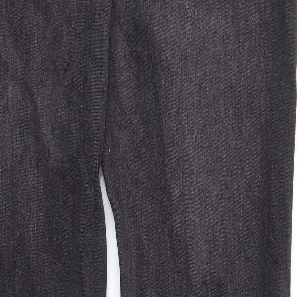 Marks and Spencer Womens Grey  Denim Straight Jeans Size 12 L29 in - Short leg
