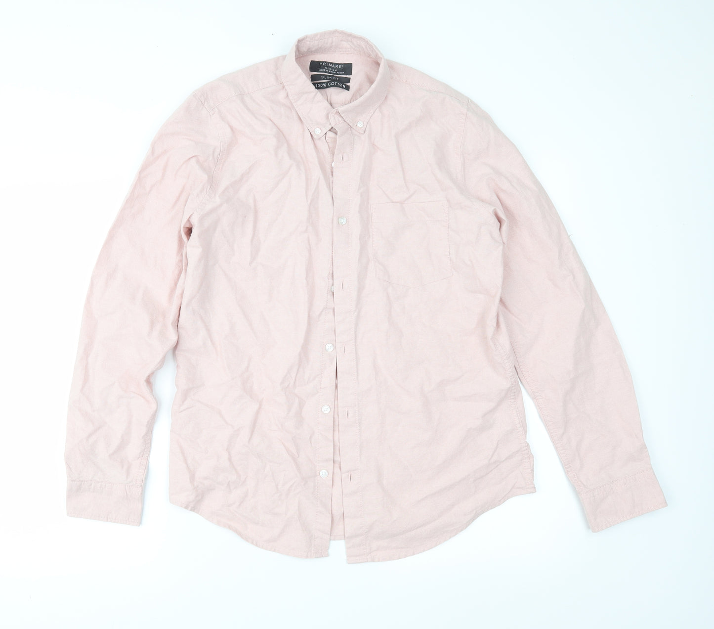 Primark Mens Pink    Button-Up Size M