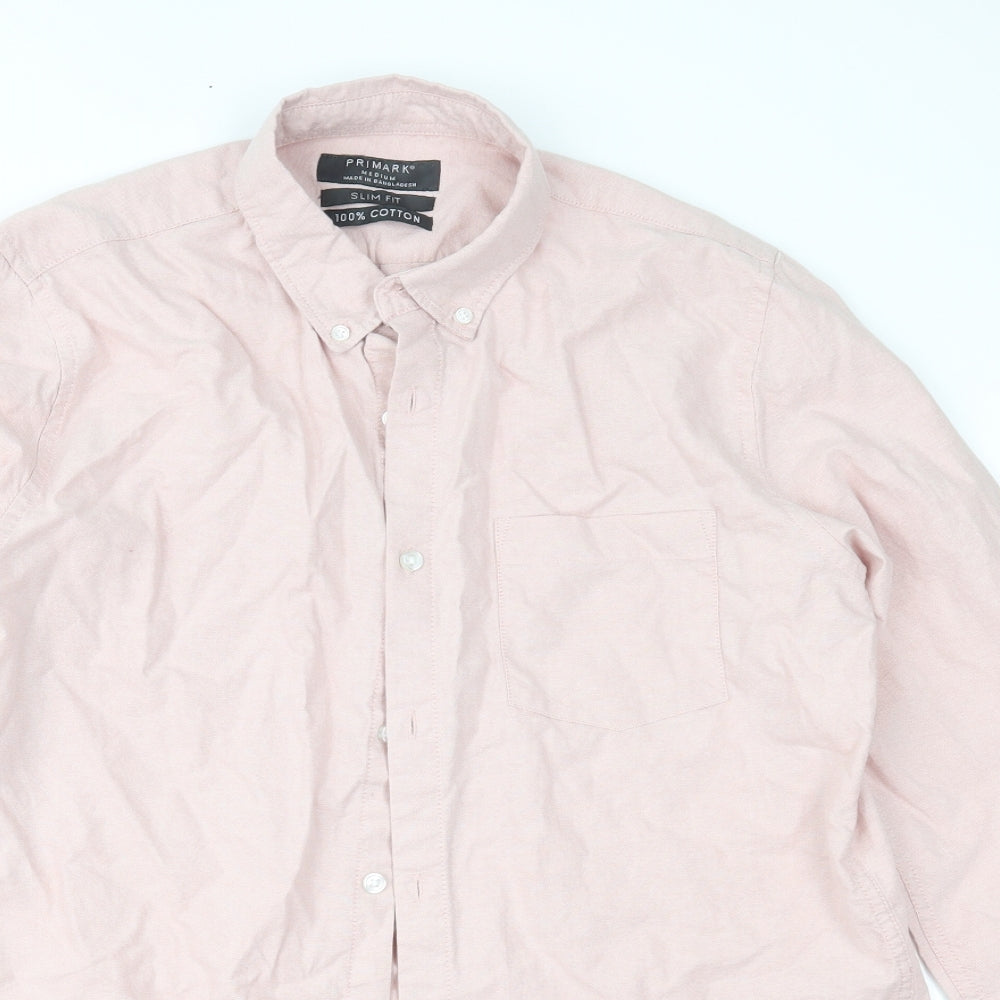 Primark Mens Pink    Button-Up Size M