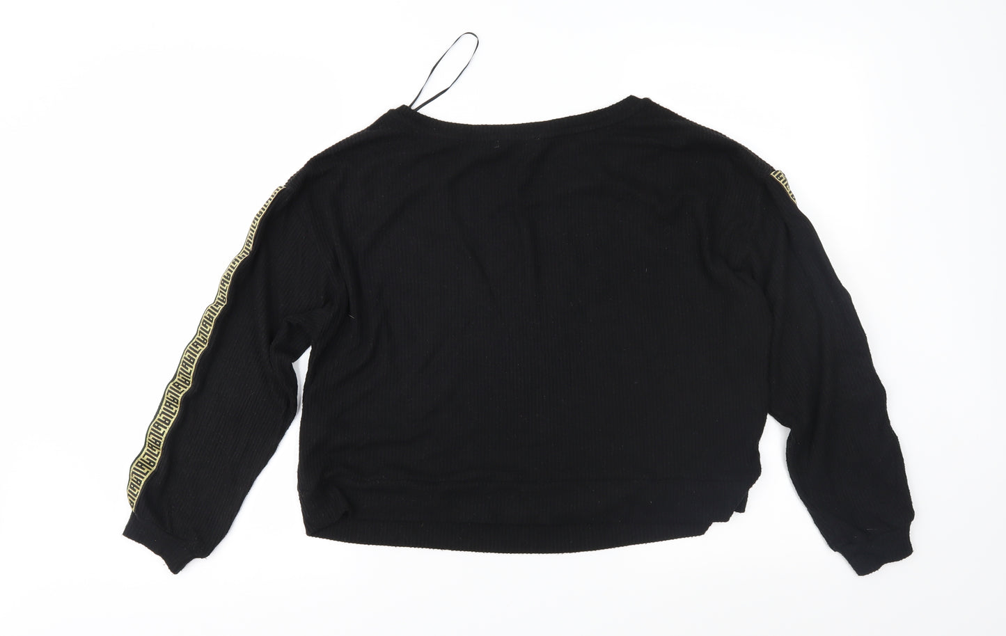 New Look Womens Black Geometric Knit Pullover Jumper Size 8
