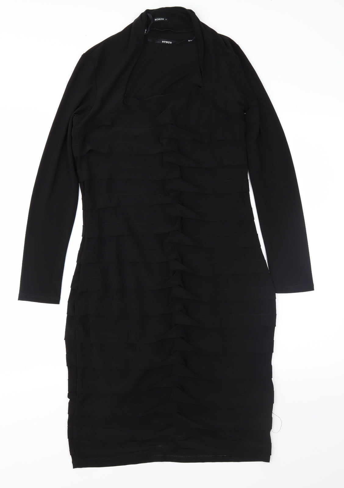 Roman Womens Black   Sheath  Size 12