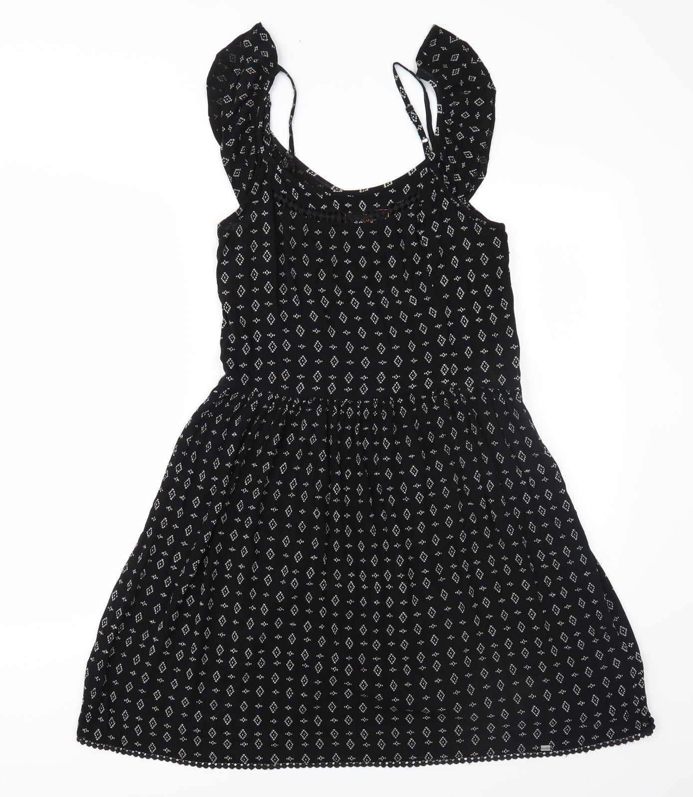 Superdry Womens Black Geometric  Fit & Flare  Size M