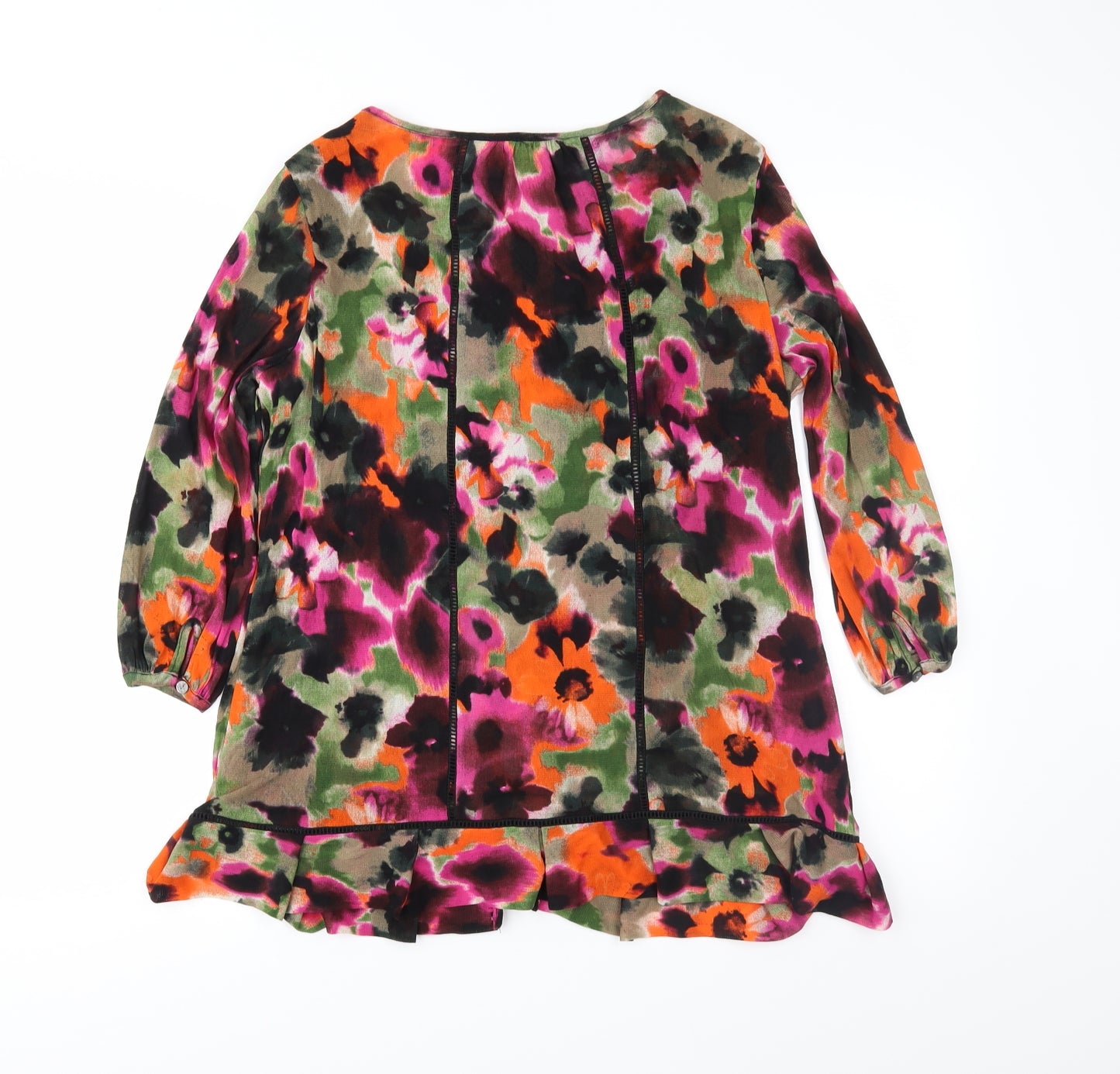 NEXT Womens Multicoloured Floral Mesh Basic Blouse Size 16