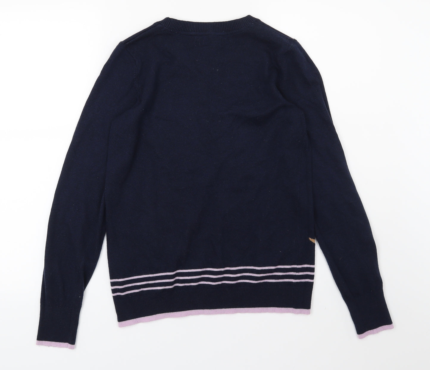 Maine Womens Blue  Knit Pullover Jumper Size 10  - Dog