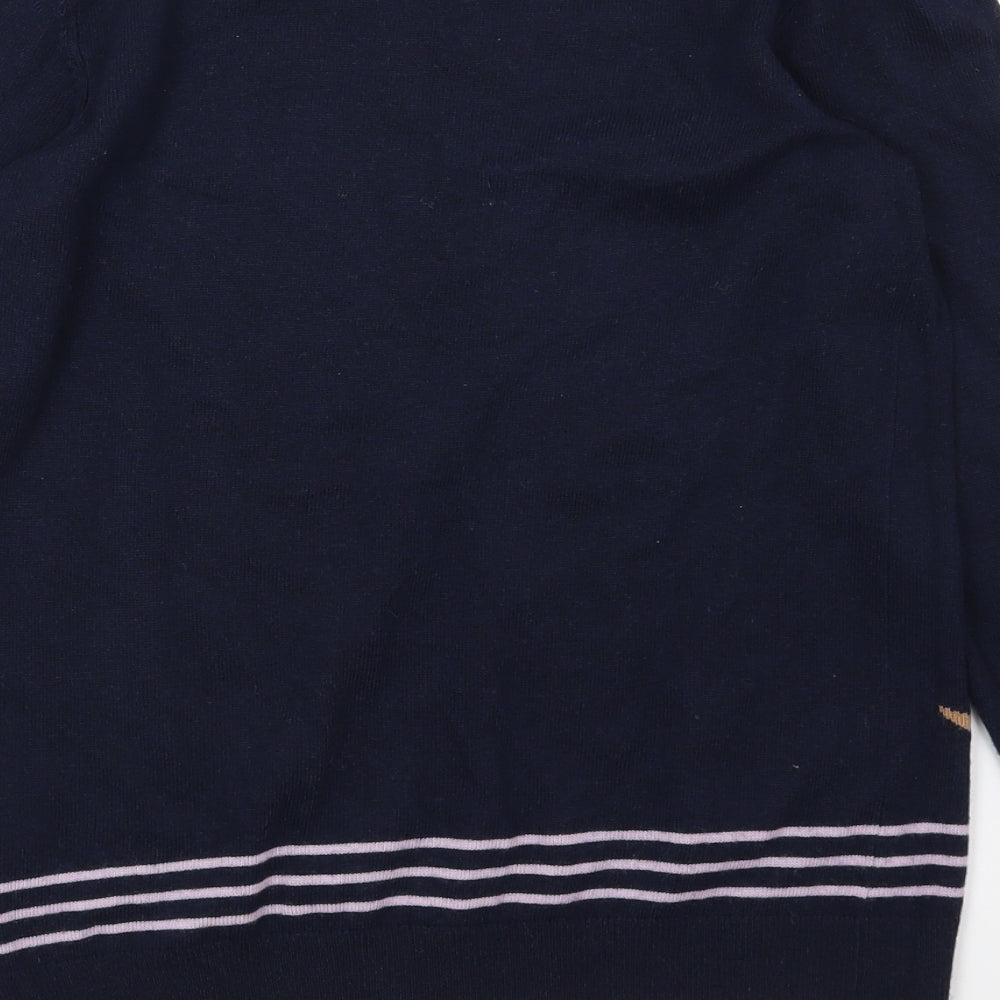 Maine Womens Blue  Knit Pullover Jumper Size 10  - Dog