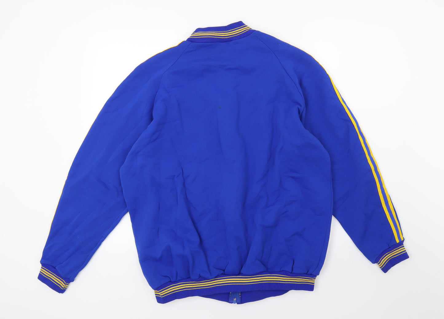 Disco Sports Mens Blue Striped  Bomber Jacket Jacket Size XL