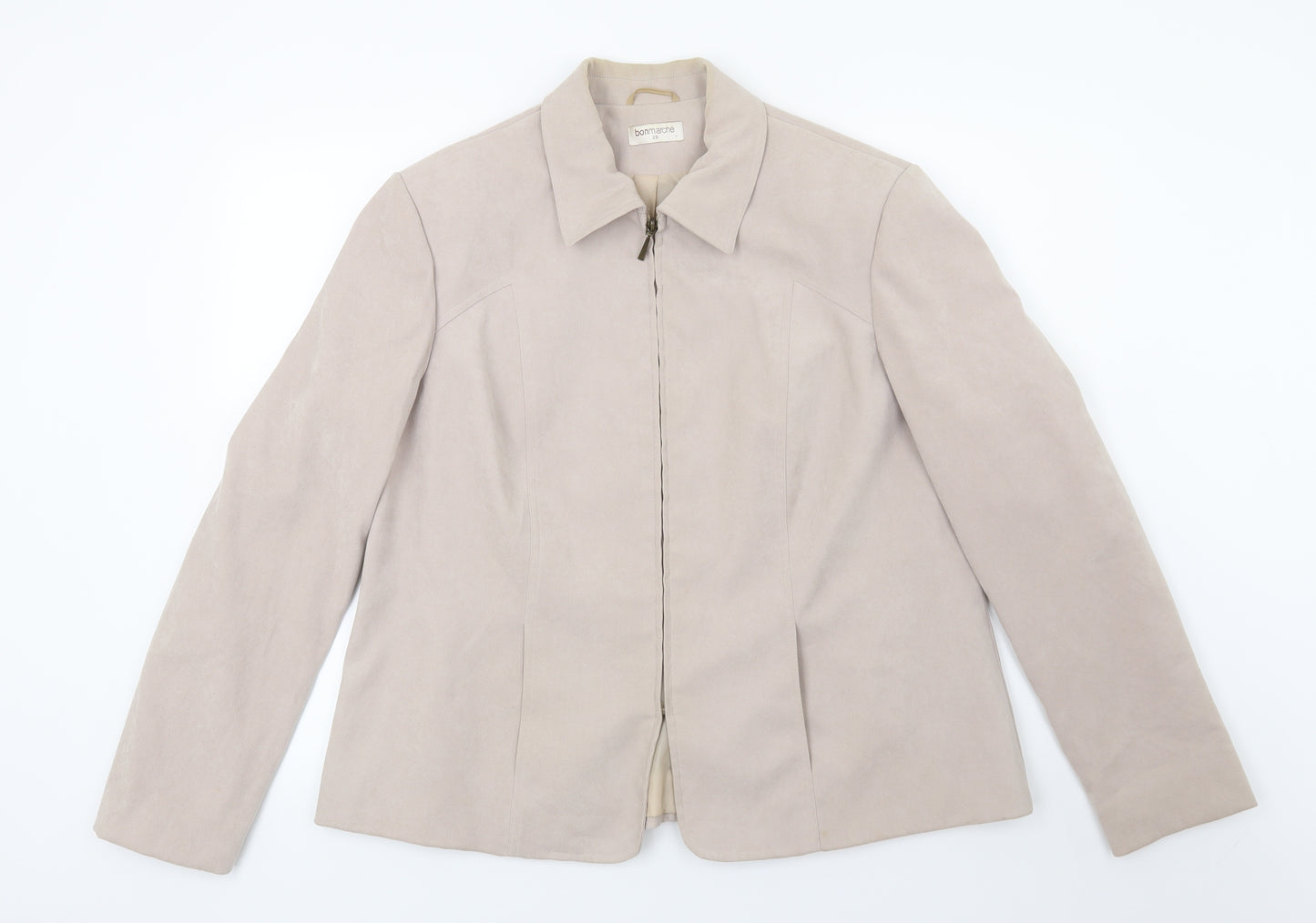 Bonmarché Womens Beige  Velour Jacket  Size 20
