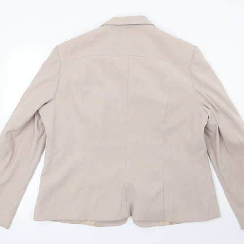 Bonmarché Womens Beige  Velour Jacket  Size 20