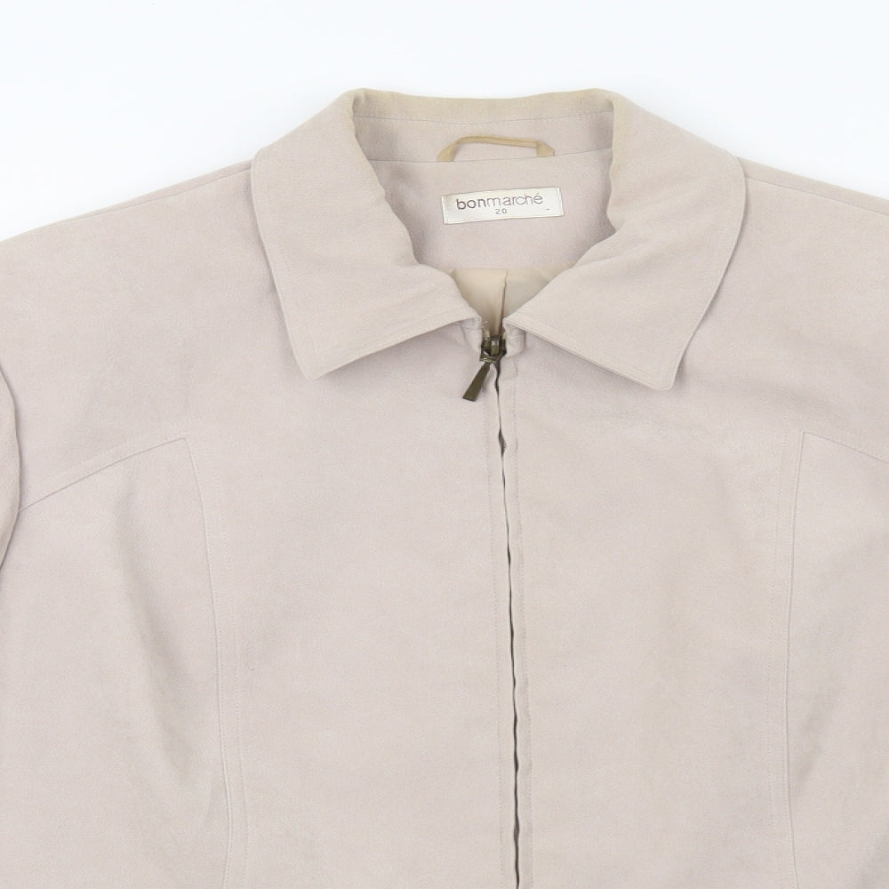 Bonmarché Womens Beige  Velour Jacket  Size 20