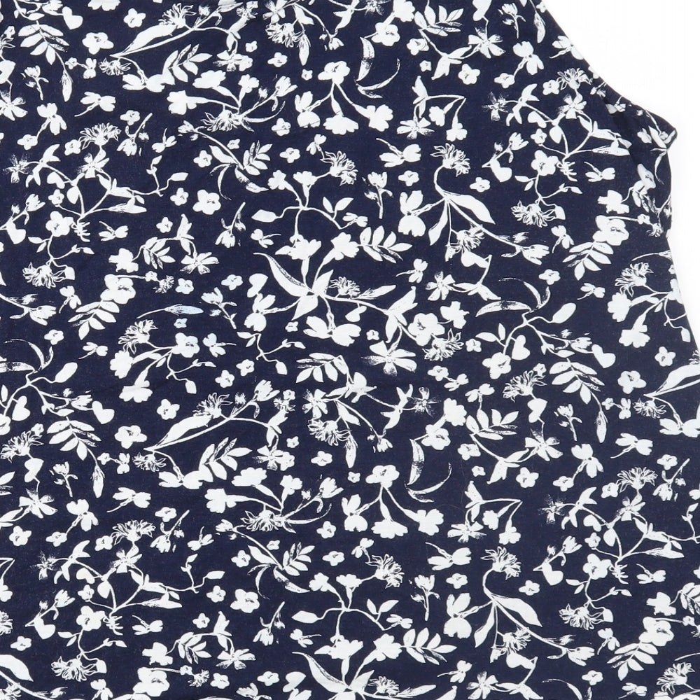 George Womens Blue Floral Jersey Basic Tank Size 22