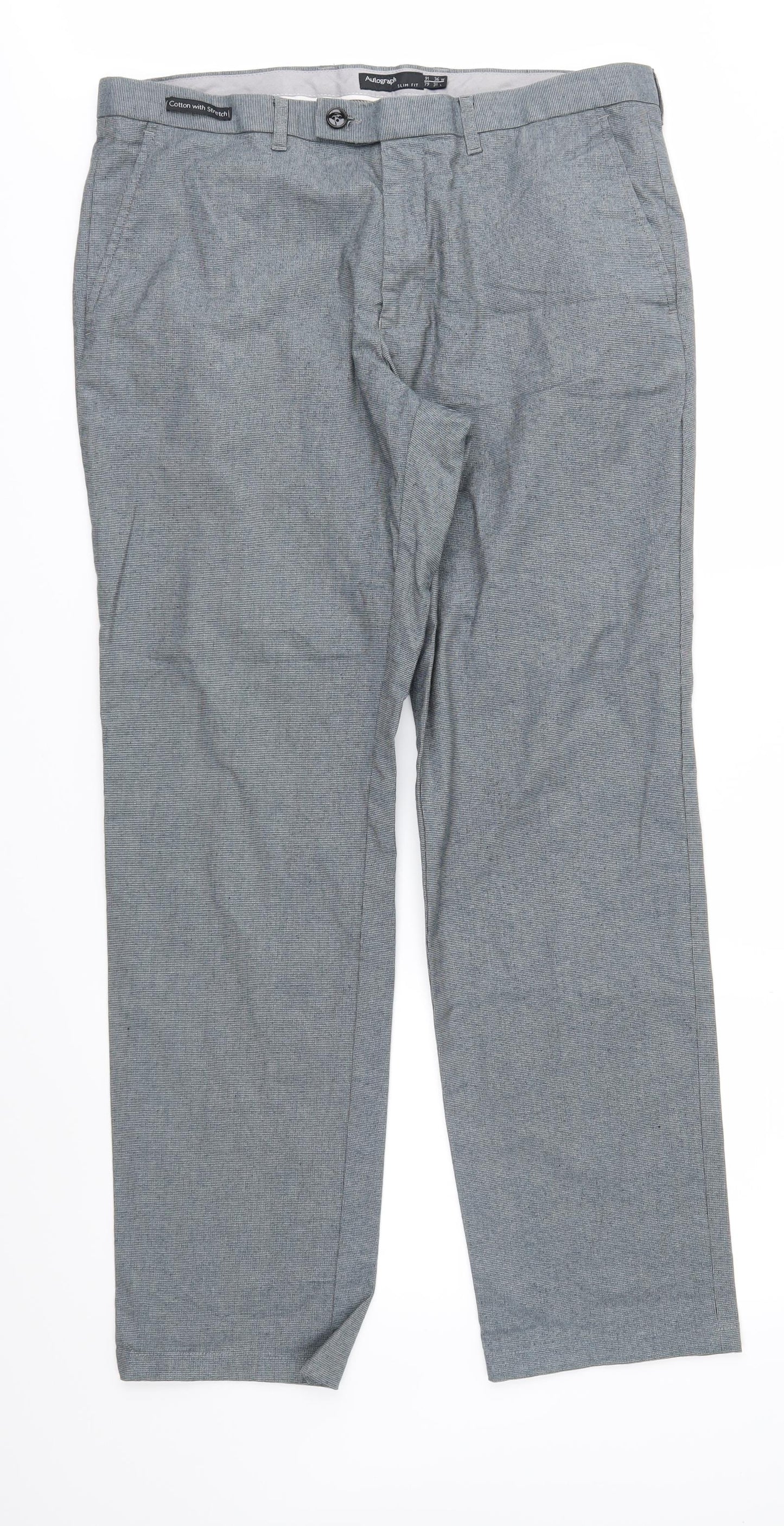 Autograph Mens Grey   Trousers  Size 36 in L31 in