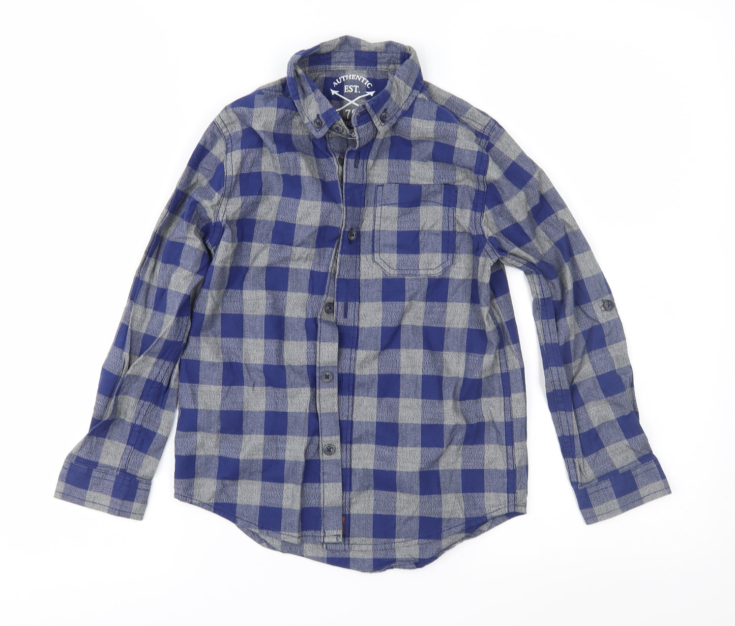 F&F Boys Black Check  Basic Button-Up Size 6-7 Years
