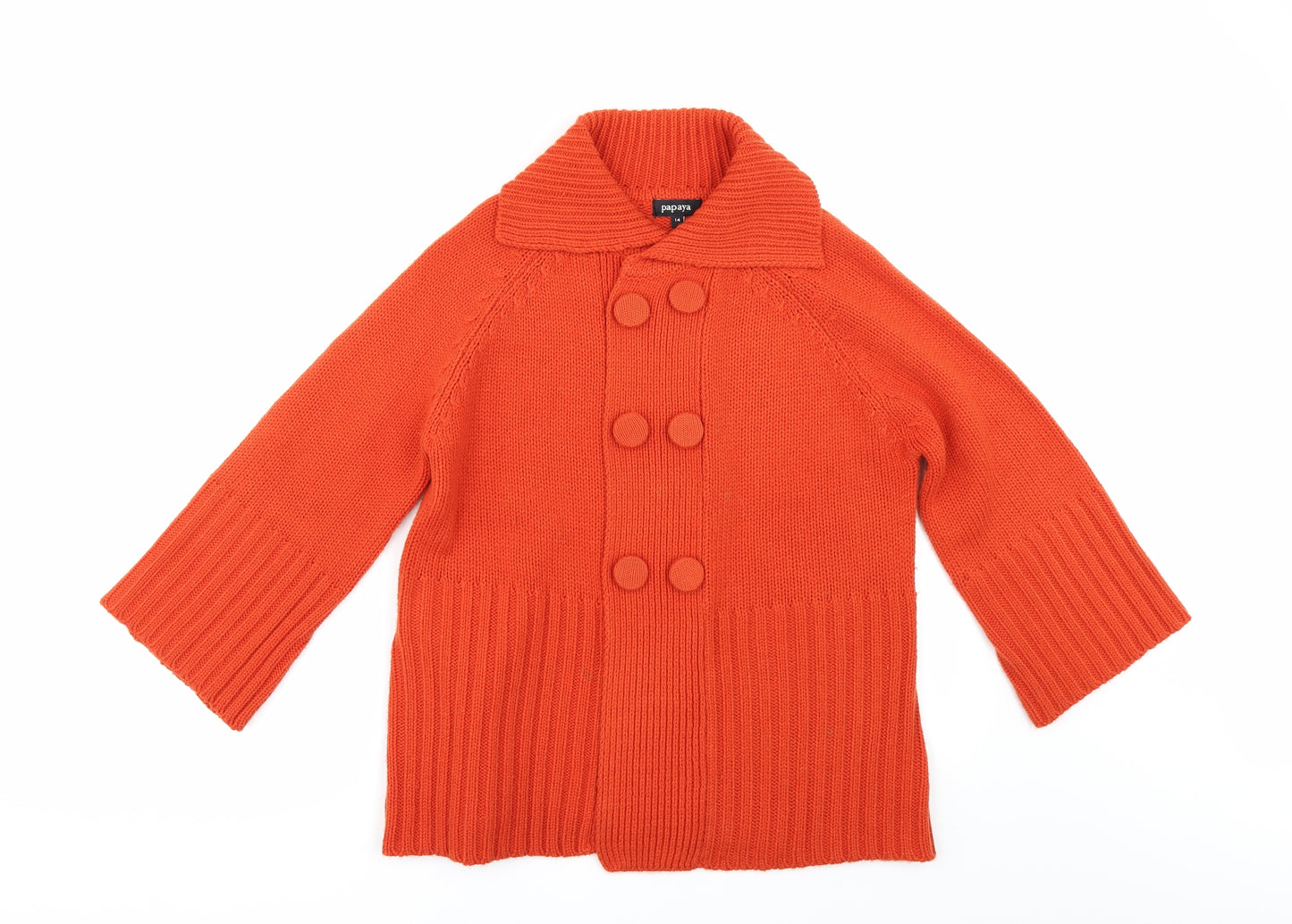 Papaya Womens Orange   Cardigan Jumper Size 14