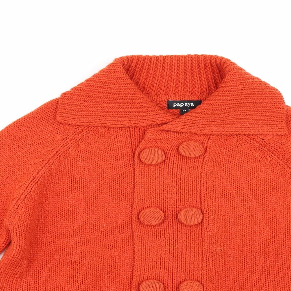 Papaya Womens Orange   Cardigan Jumper Size 14