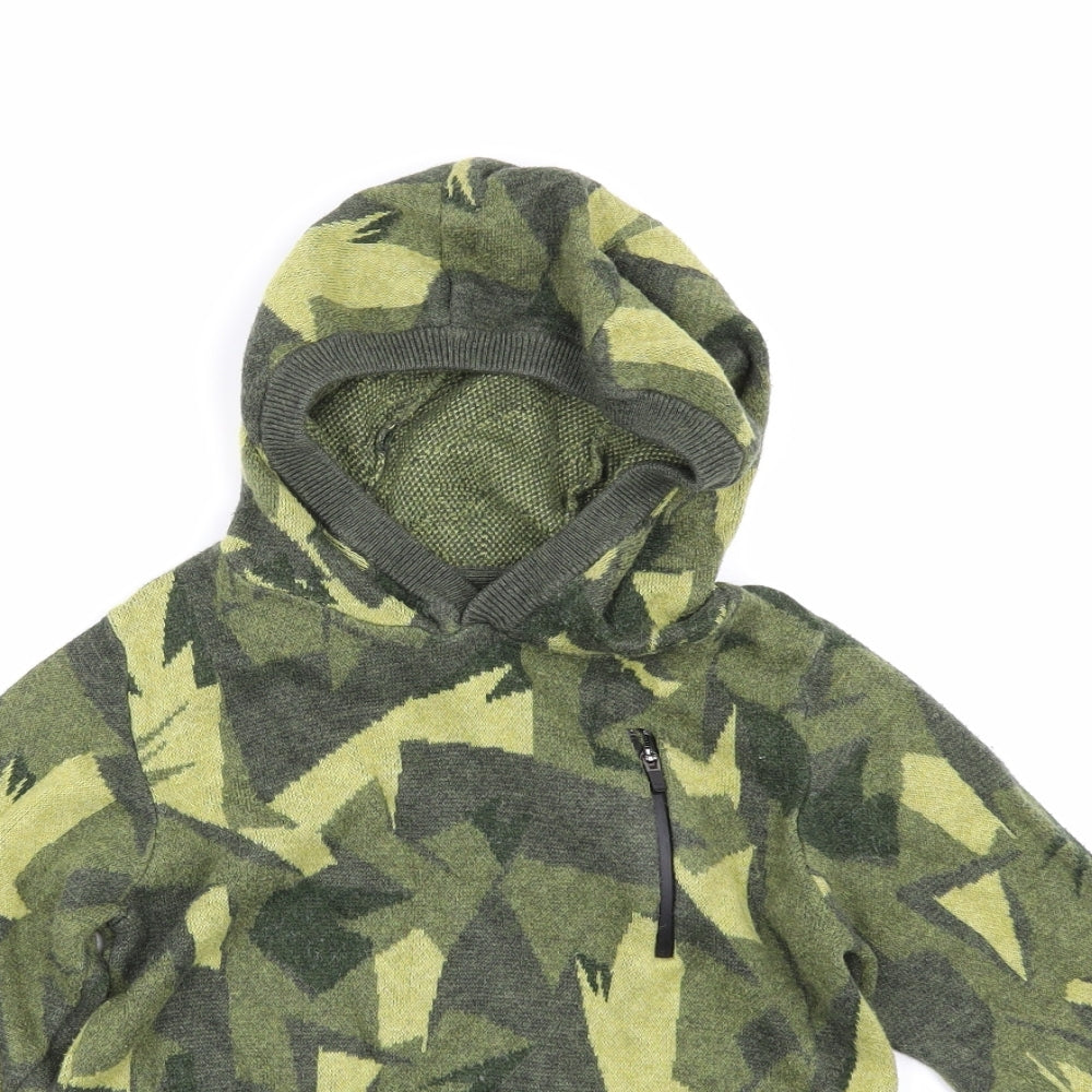 NEXT Boys Green Camouflage  Pullover Hoodie Size 5 Years