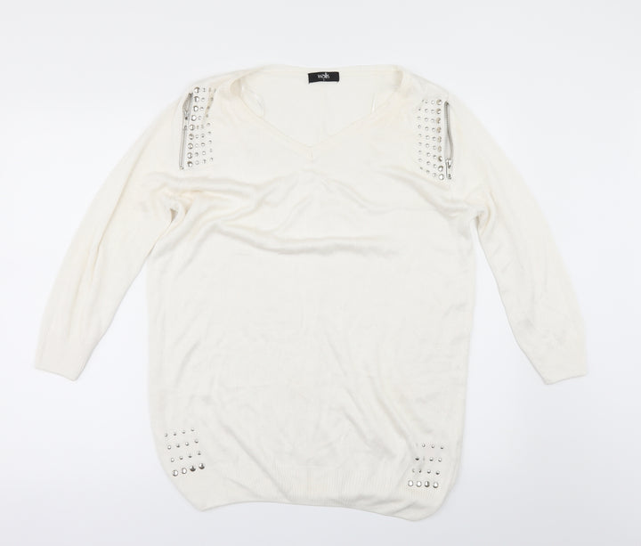 Wallis Womens Ivory   Pullover Jumper Size S