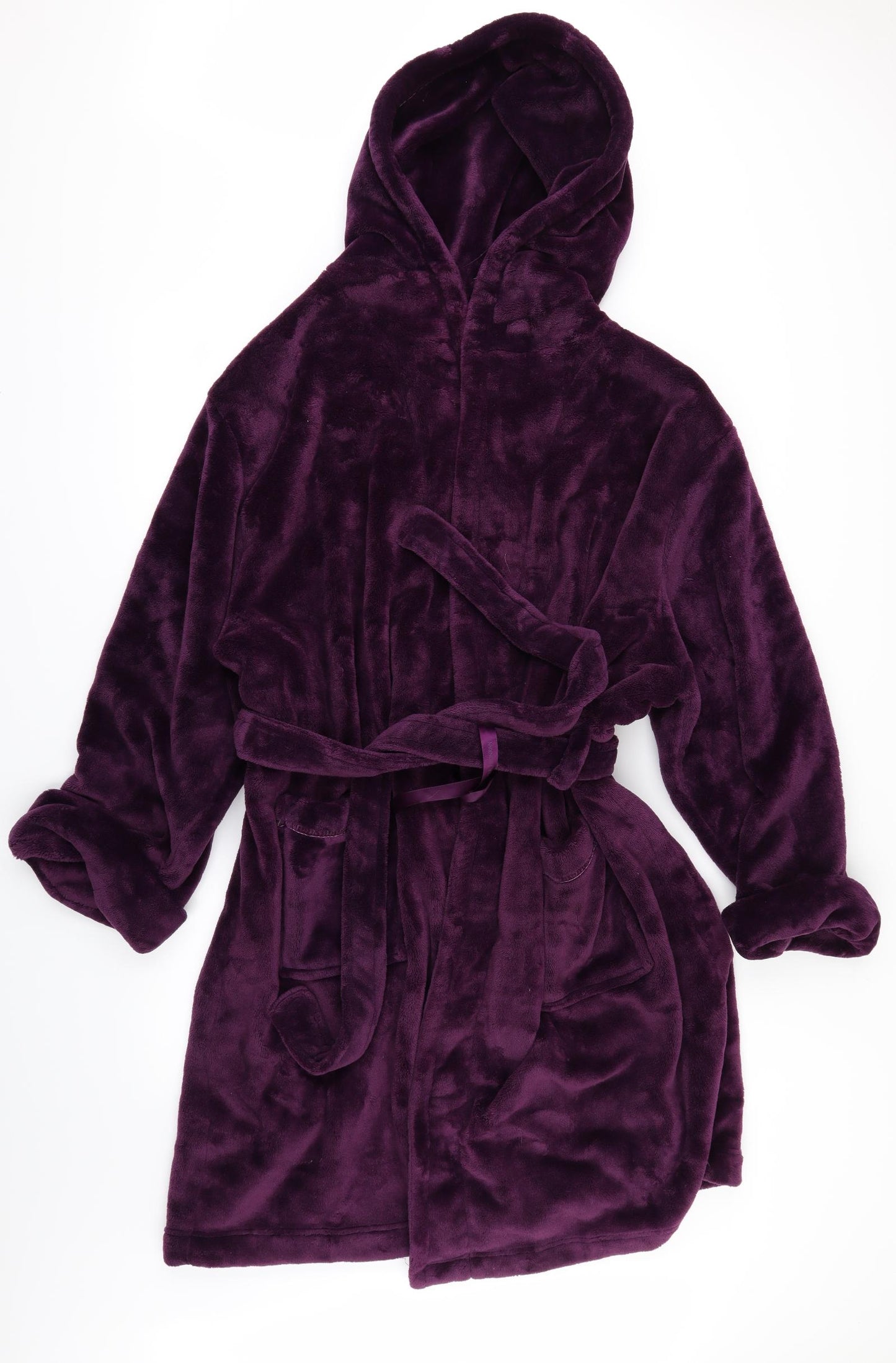 Debenhams Womens Purple Solid Fleece Top Robe Size 20