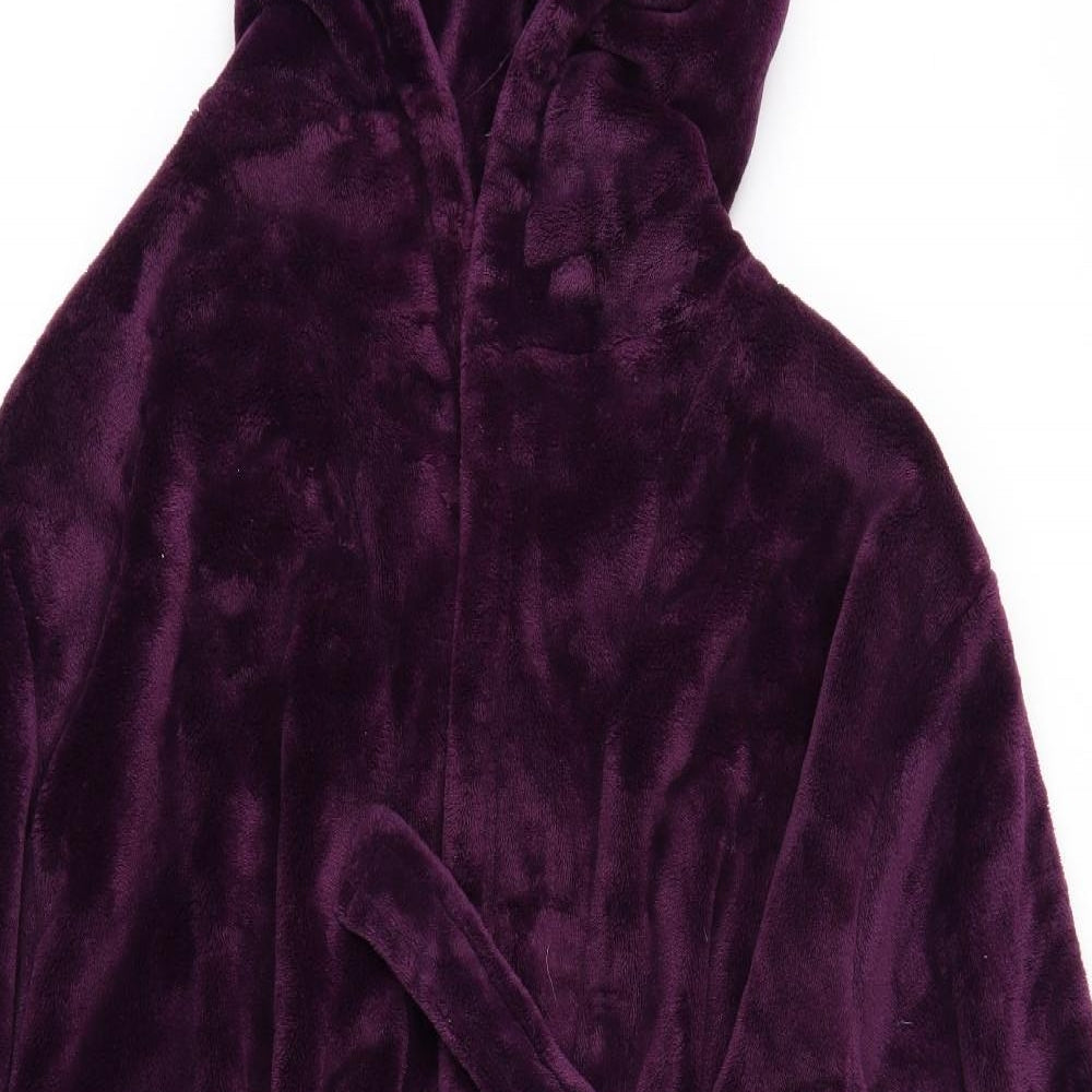 Debenhams Womens Purple Solid Fleece Top Robe Size 20