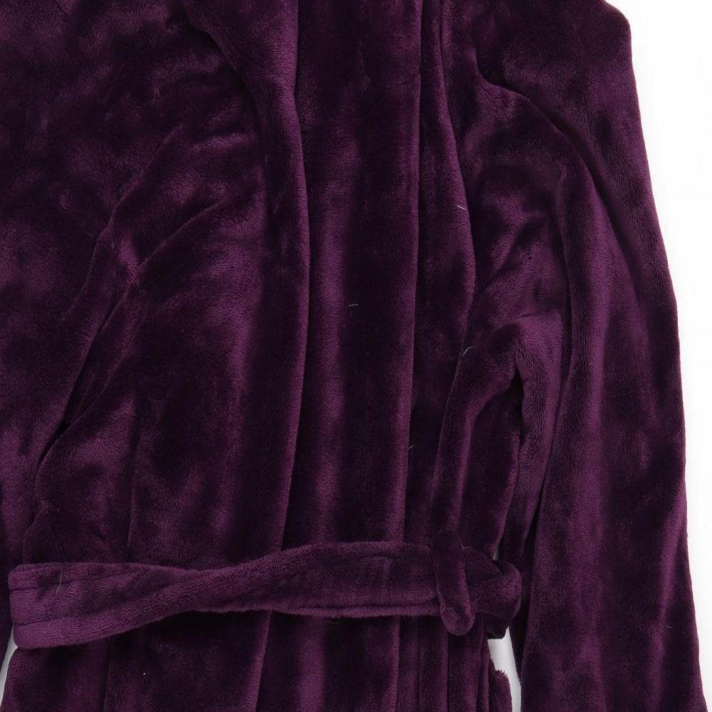 Debenhams Womens Purple Solid Fleece Top Robe Size 20