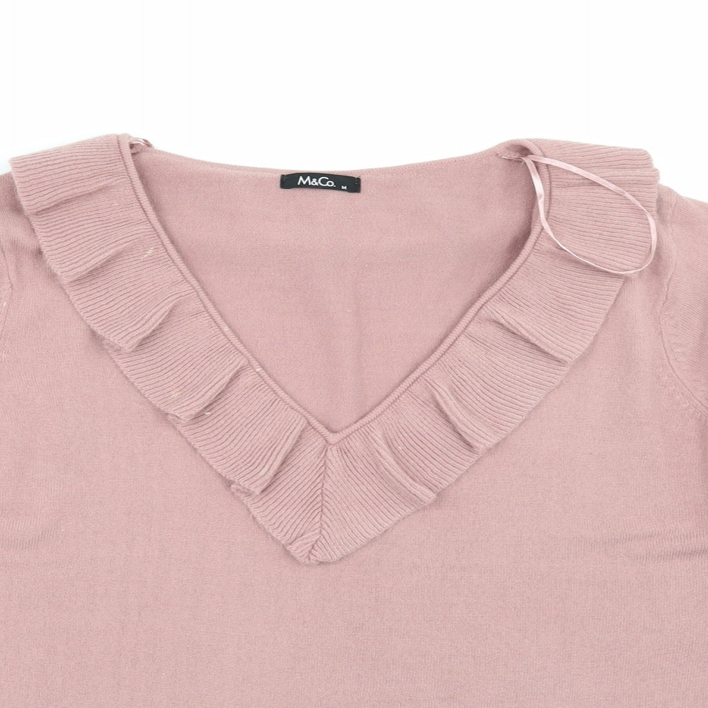 M&Co Womens Pink   Pullover Jumper Size M