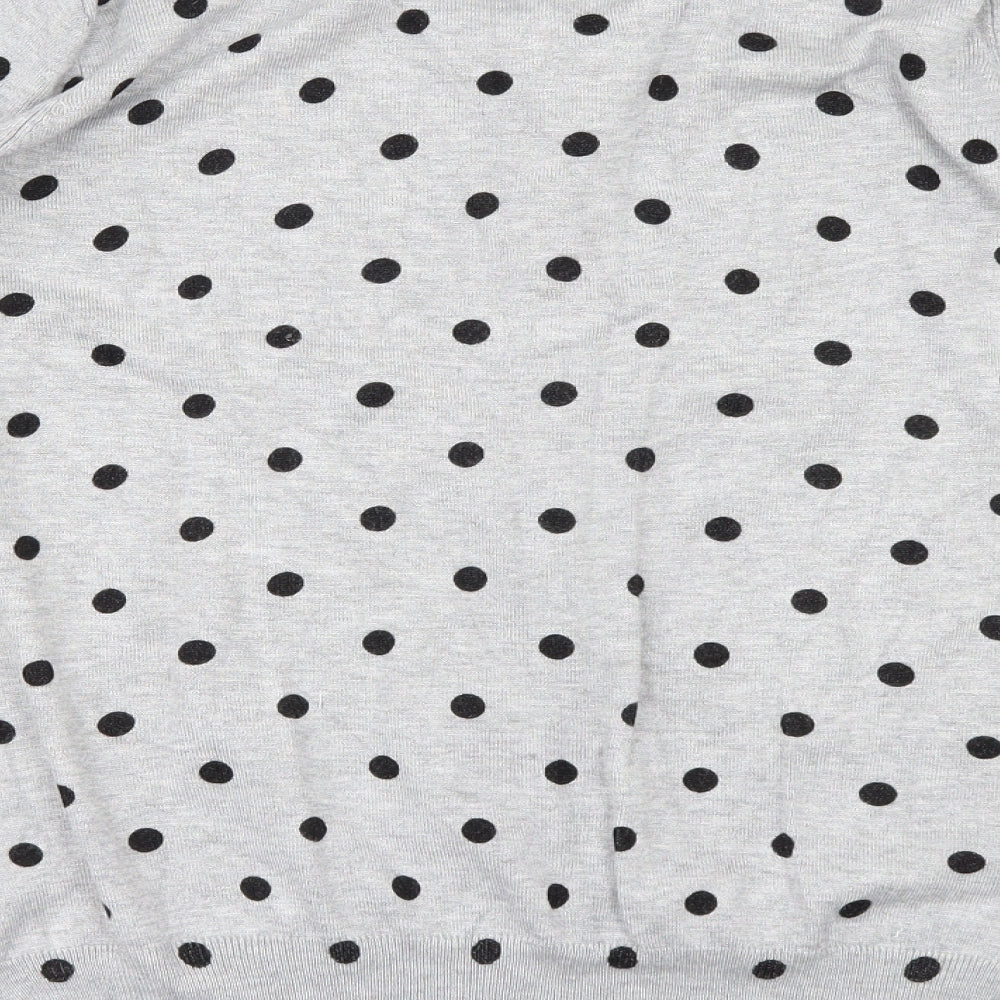 F&F Womens Grey Polka Dot  Cardigan Jumper Size 14