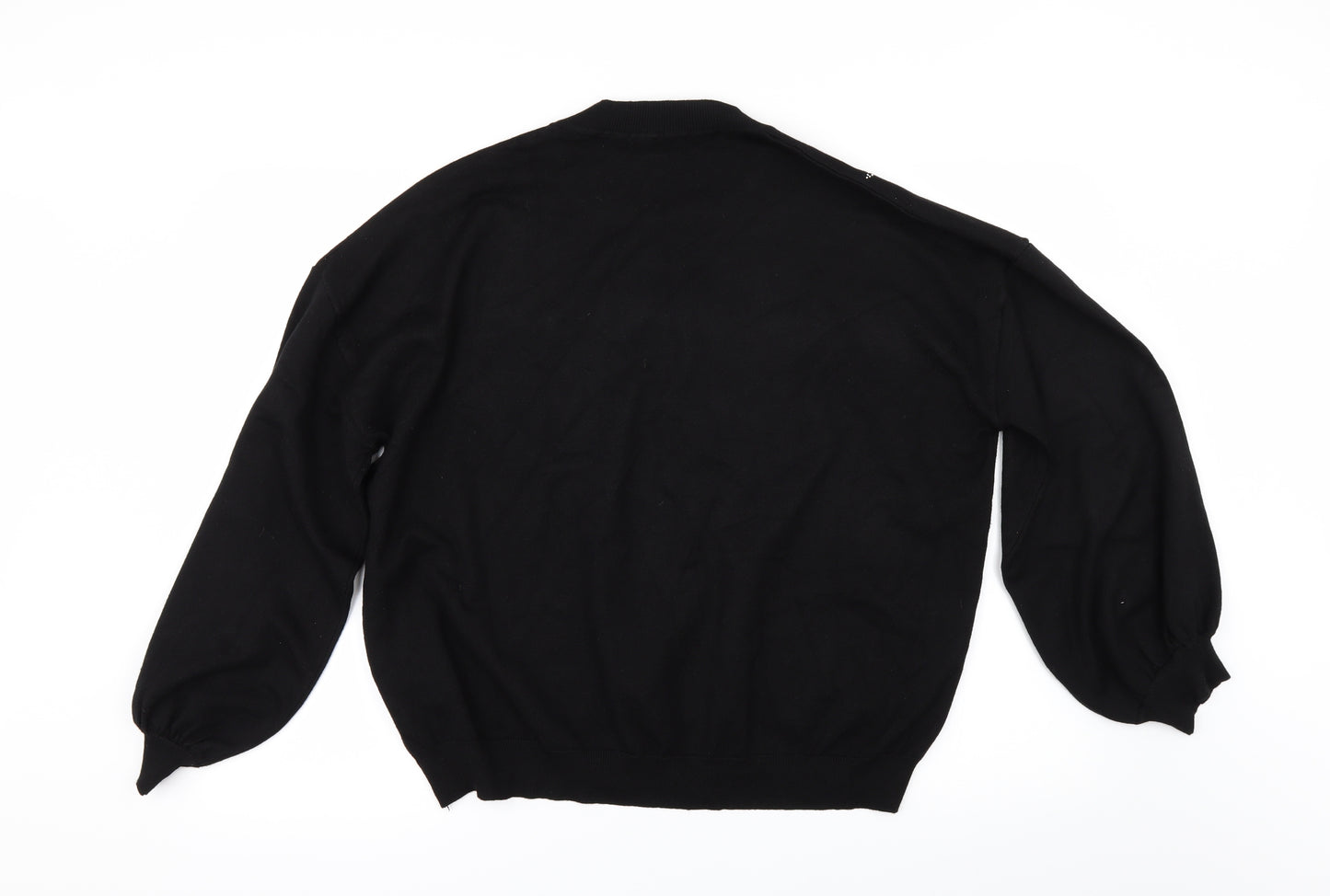 QED London Womens Black   Pullover Jumper Size L  - RHINESTONE