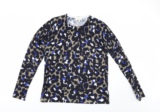 Front view of Linea women’s multicoloured animal print jumper, size UK 12