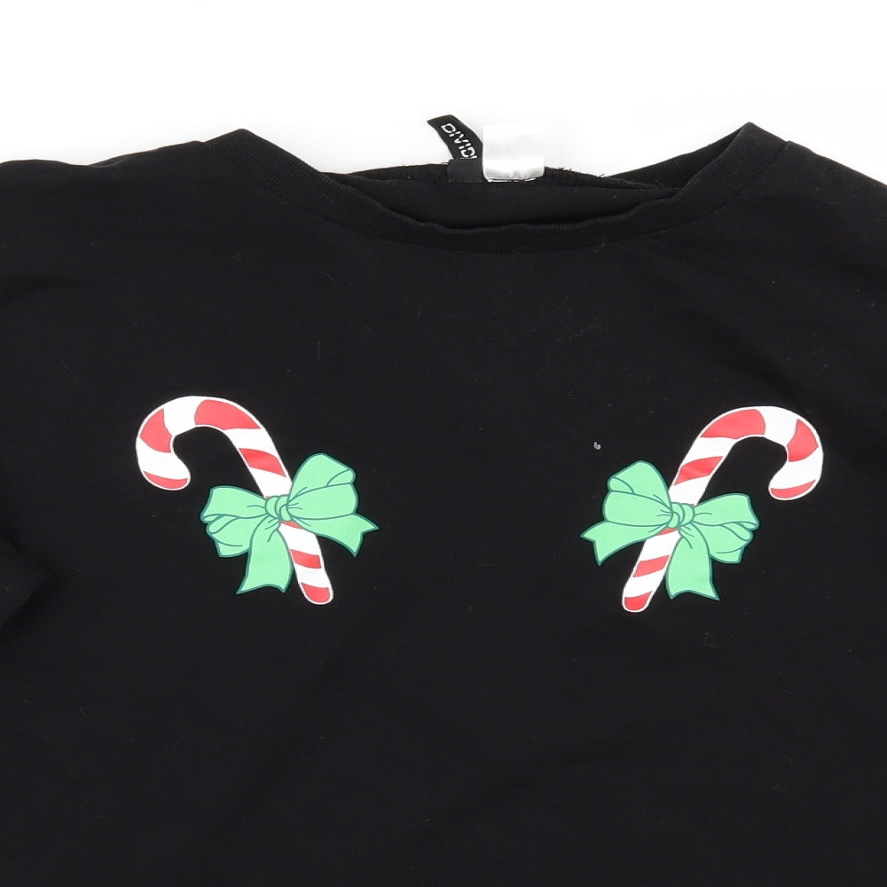 Divided by H&M Womens Black   Pullover Sweatshirt Size S